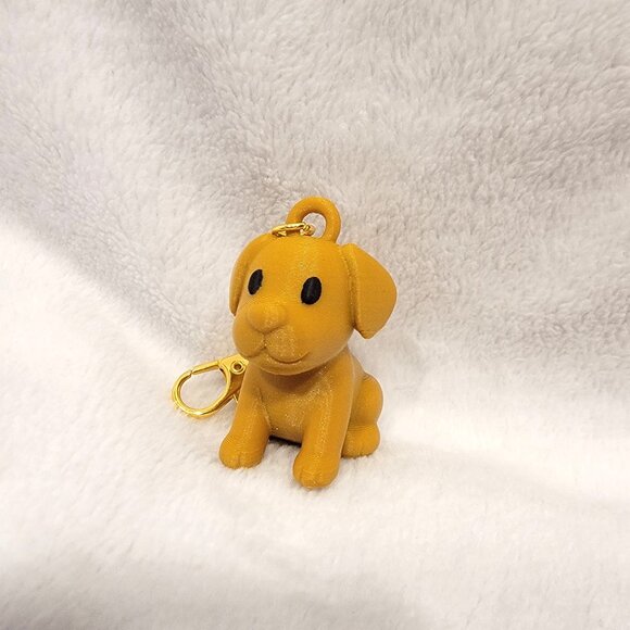 Other - 3D Print Gold Puppy Keychain/Bag Charm